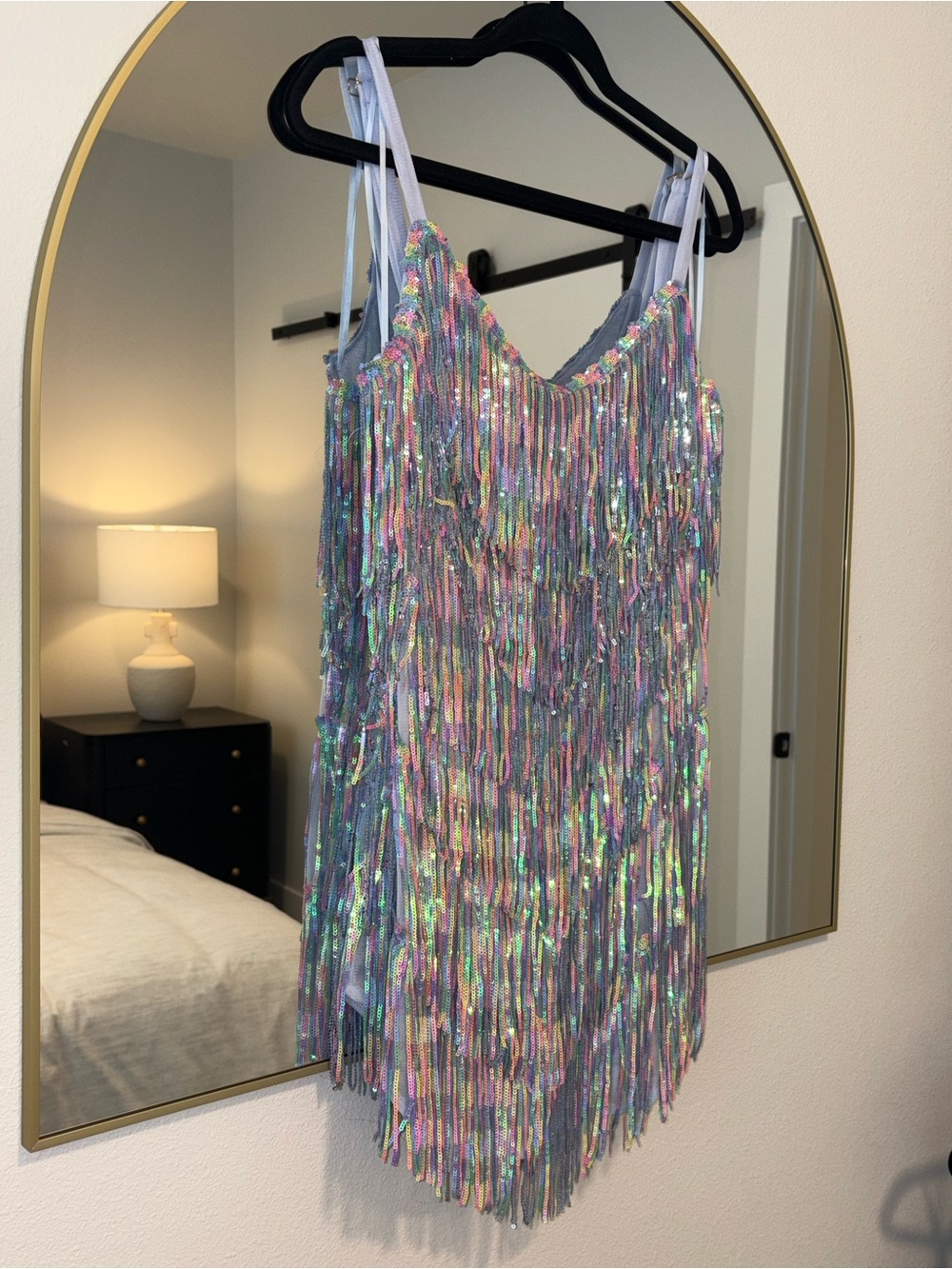 Amazing Lace Iridescent Multicolor Fringe Dress